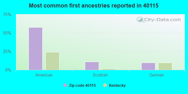 Most common first ancestries reported in 40115