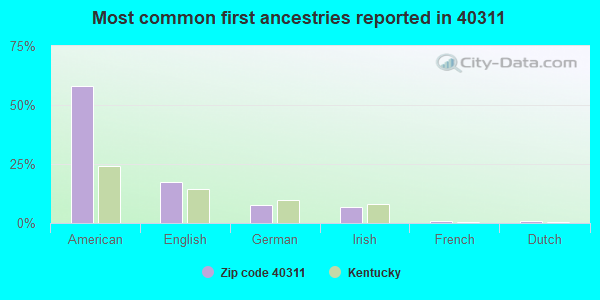 Most common first ancestries reported in 40311