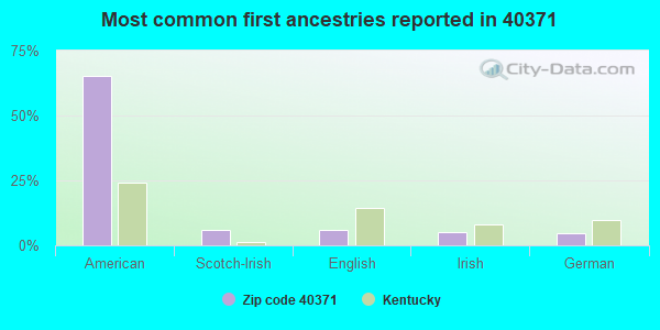 Most common first ancestries reported in 40371