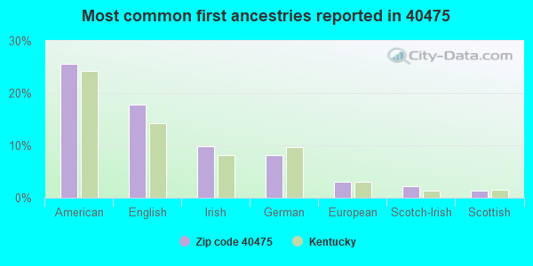 Most common first ancestries reported in 40475