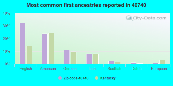 Most common first ancestries reported in 40740