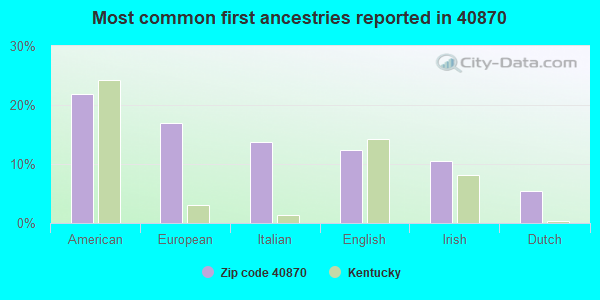 Most common first ancestries reported in 40870