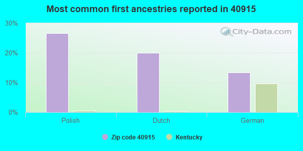 Most common first ancestries reported in 40915