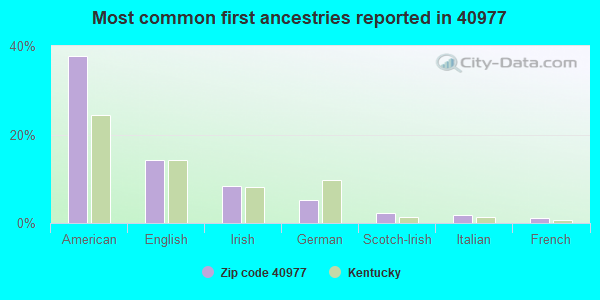 Most common first ancestries reported in 40977