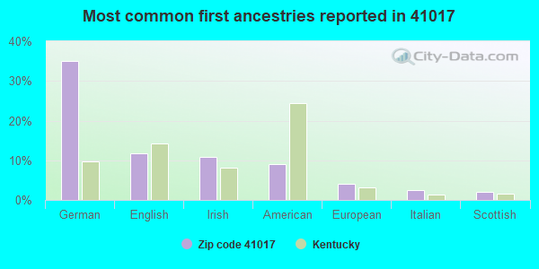 Most common first ancestries reported in 41017