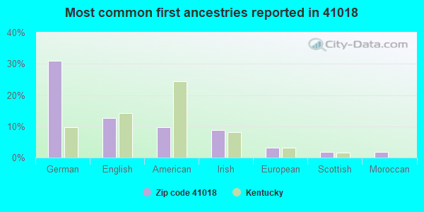 Most common first ancestries reported in 41018
