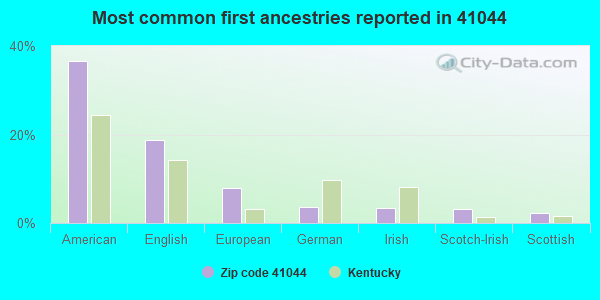 Most common first ancestries reported in 41044