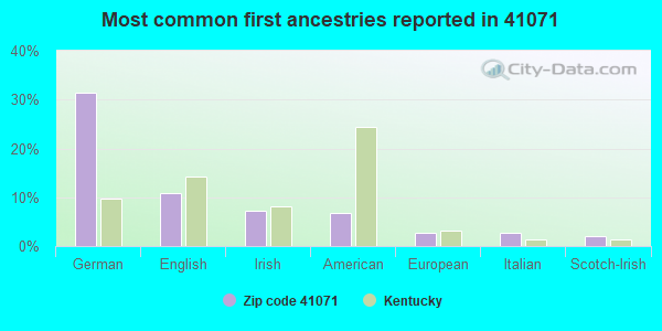 Most common first ancestries reported in 41071