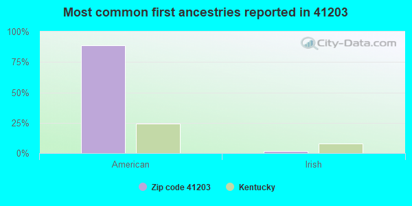 Most common first ancestries reported in 41203