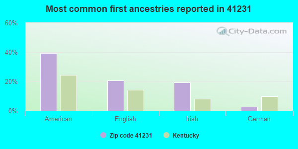 Most common first ancestries reported in 41231