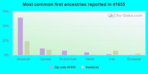 Most common first ancestries reported in 41655