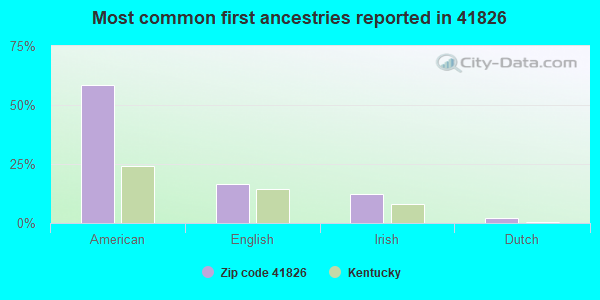 Most common first ancestries reported in 41826