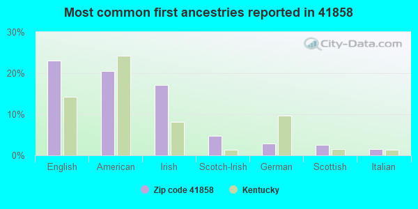 Most common first ancestries reported in 41858