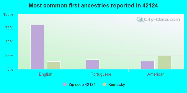 Most common first ancestries reported in 42124