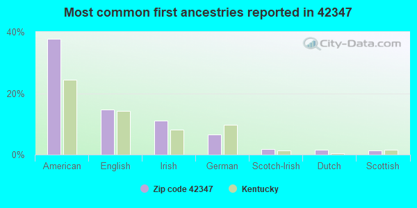 Most common first ancestries reported in 42347