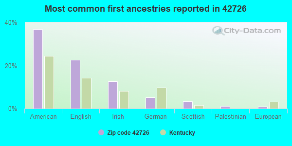 Most common first ancestries reported in 42726