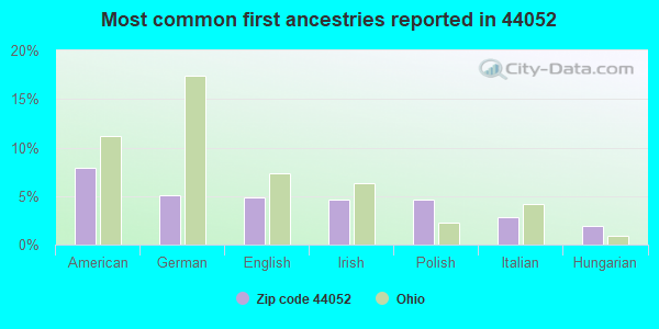 Most common first ancestries reported in 44052