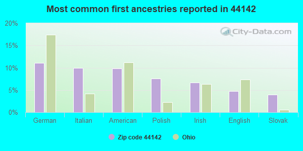 Most common first ancestries reported in 44142