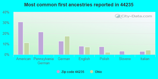 Most common first ancestries reported in 44235