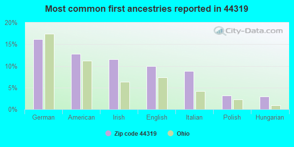 Most common first ancestries reported in 44319