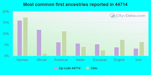 Most common first ancestries reported in 44714