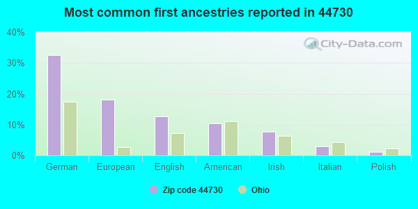 Most common first ancestries reported in 44730