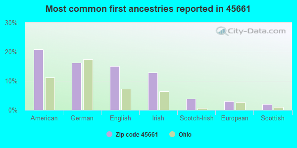Most common first ancestries reported in 45661
