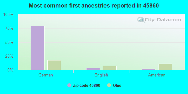 Most common first ancestries reported in 45860