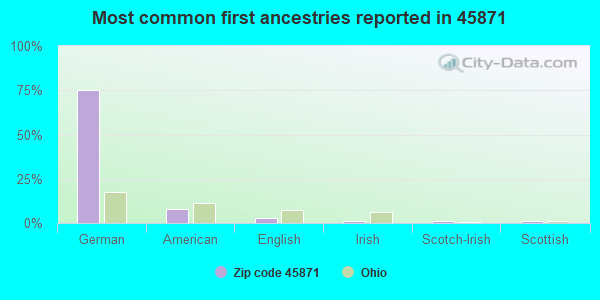 Most common first ancestries reported in 45871