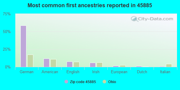 Most common first ancestries reported in 45885