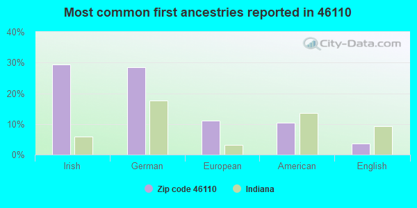 Most common first ancestries reported in 46110