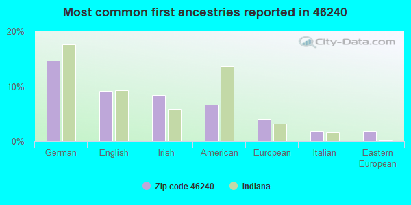 Most common first ancestries reported in 46240
