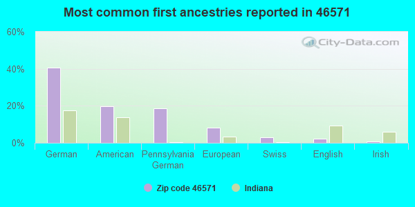 Most common first ancestries reported in 46571