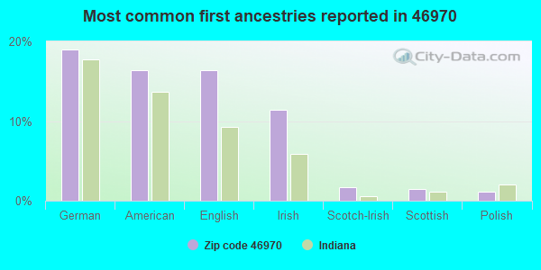 Most common first ancestries reported in 46970