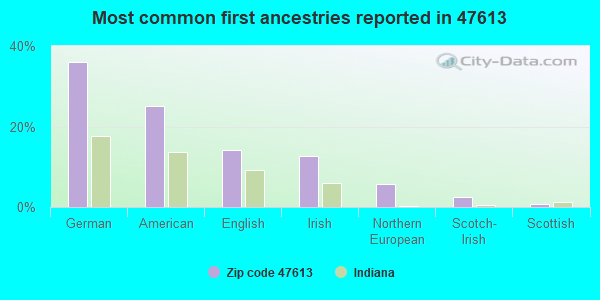 Most common first ancestries reported in 47613
