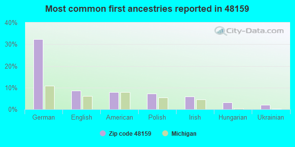 Most common first ancestries reported in 48159
