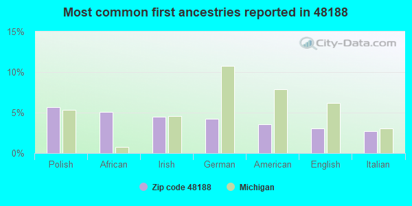 Most common first ancestries reported in 48188