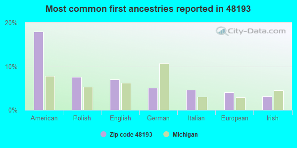 Most common first ancestries reported in 48193