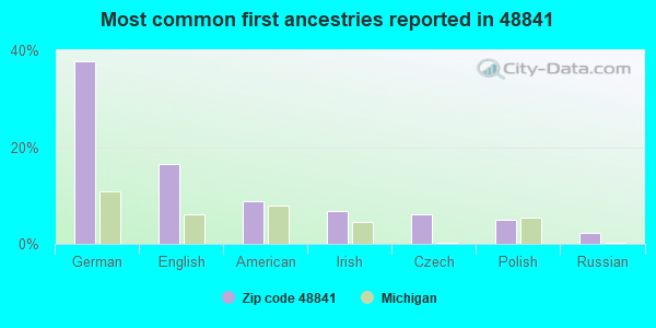 Most common first ancestries reported in 48841