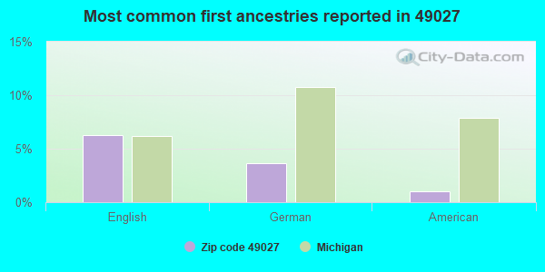 Most common first ancestries reported in 49027
