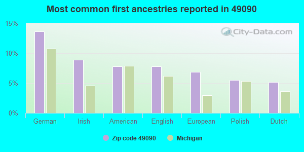 Most common first ancestries reported in 49090