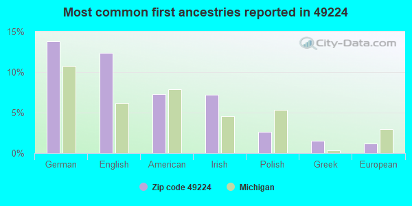 Most common first ancestries reported in 49224