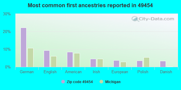 Most common first ancestries reported in 49454