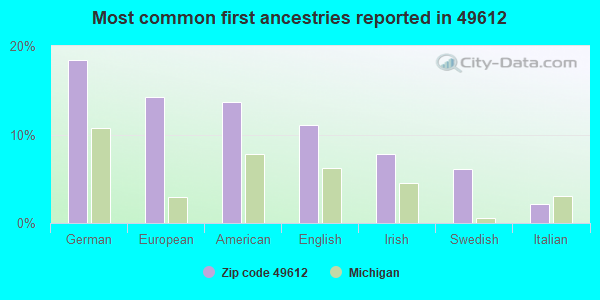 Most common first ancestries reported in 49612
