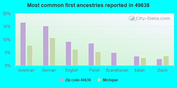 Most common first ancestries reported in 49638
