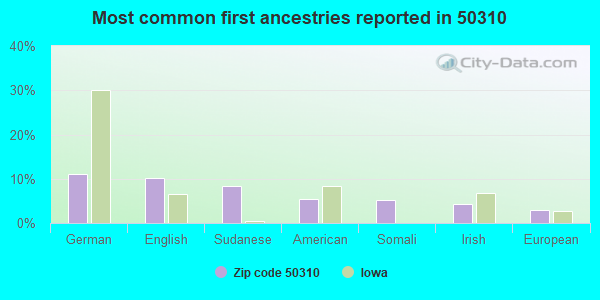 Most common first ancestries reported in 50310