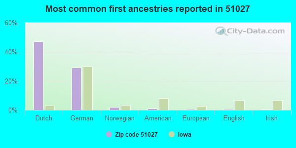 Most common first ancestries reported in 51027