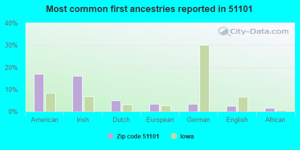 Most common first ancestries reported in 51101