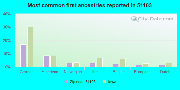 Most common first ancestries reported in 51103