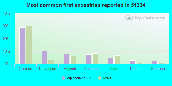 Most common first ancestries reported in 51334